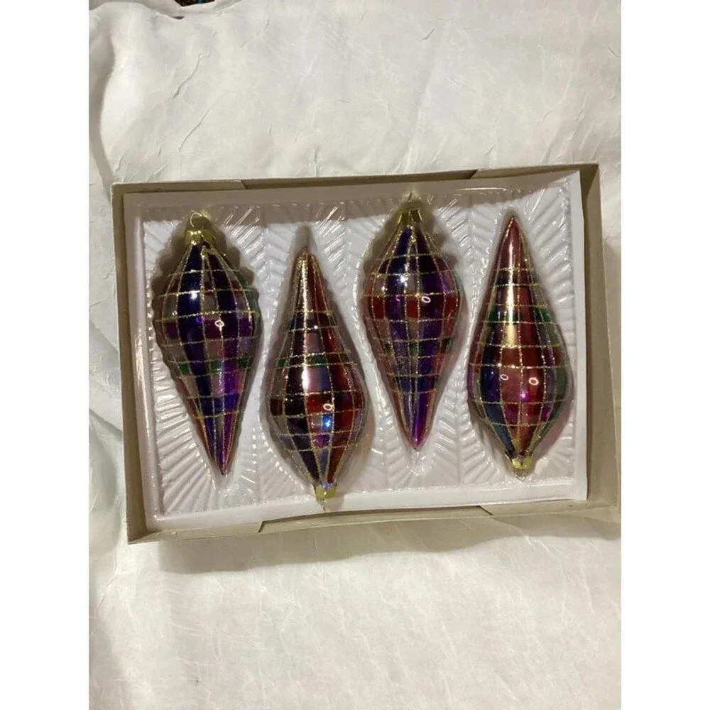 Beautiful Glass Commodore Christmas Classic Ornaments Two Complete Boxes (8)